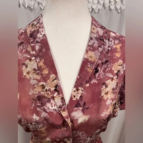 NWT CAROLINE CONSTAS Nancy Floral Silk Puff-Sleeve Maxi Dress Ex Small Authentic - Picture 11 of 16